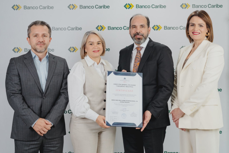 Banco Caribe alcanza el 97% de sus sucursales certificadas en seguridad y salud laboral