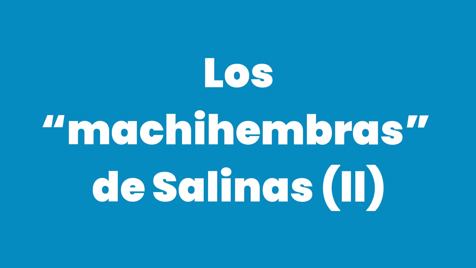 Los “machihembras” de Salinas